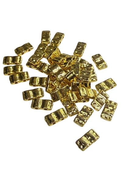 Altın Kaplama Desenli Çift Delikli Dikdörtgen Bileklik Malzemesi