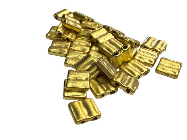 Mat Altın Kaplama Desenli Çift Delikli Dikdörtgen Bileklik Malzemesi