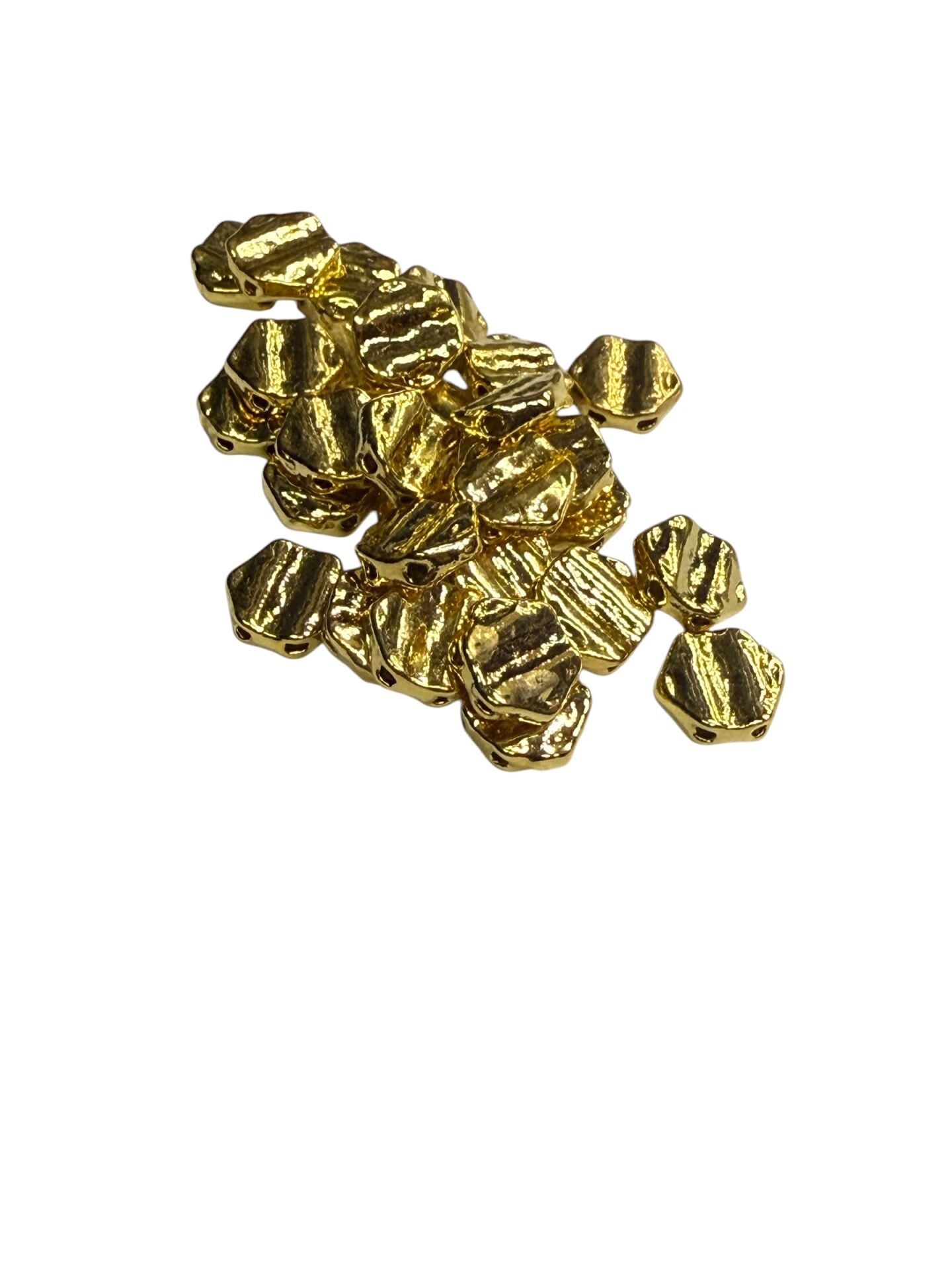 Altın Kaplama Desenli Çift Delikli Altıgen Bileklik Malzemesi