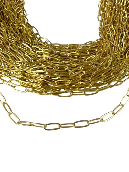 Mat Altın Kaplama Ataç Zincir (1 Metre)