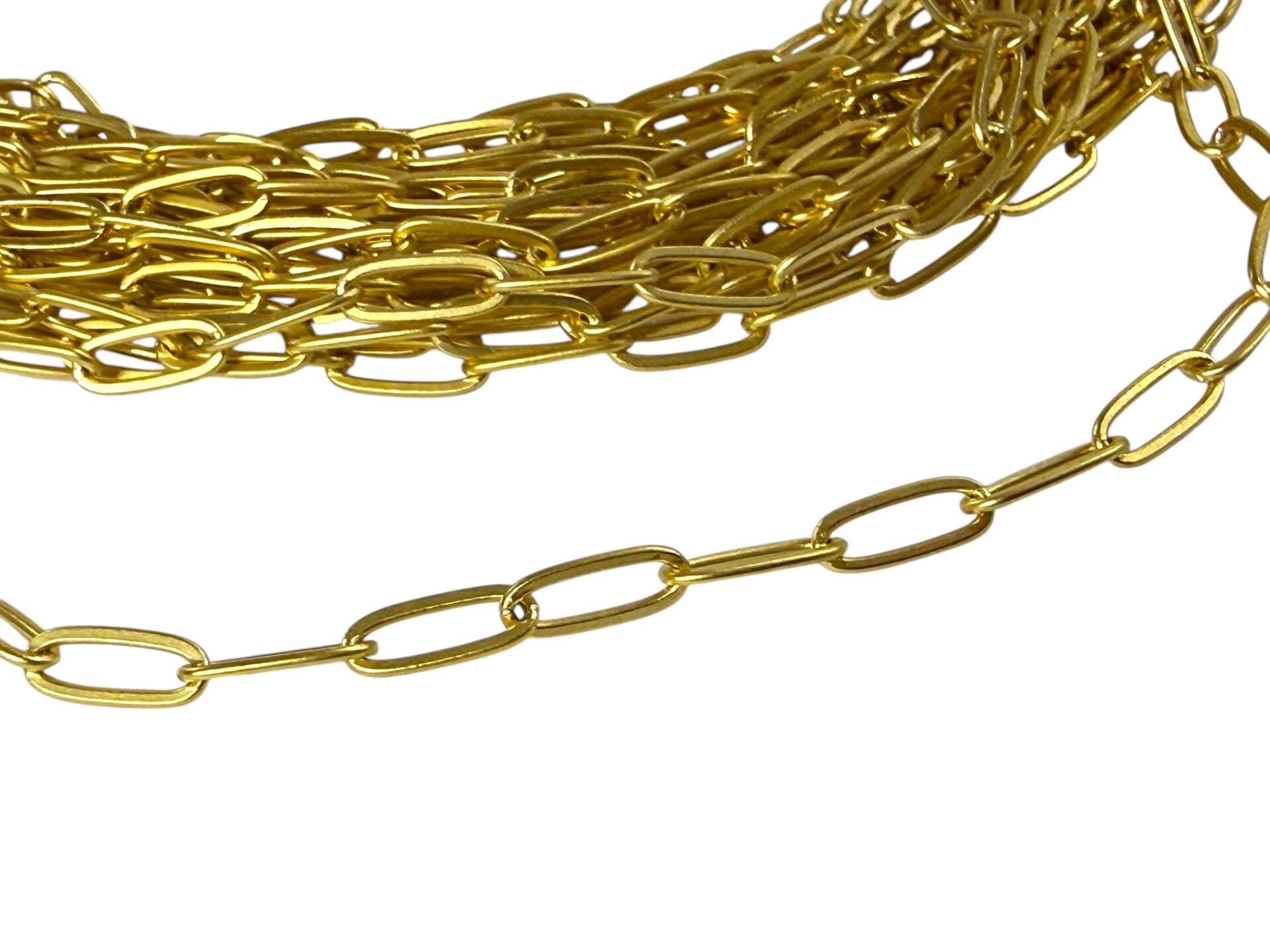 Mat Altın Kaplama Ataç Zincir (1 Metre)