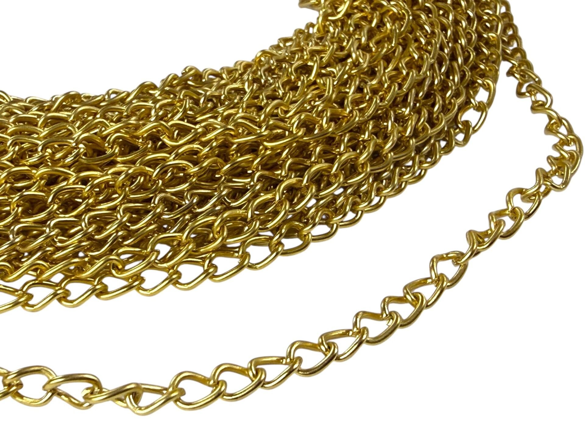 Mat Altın Kaplama Forse Zincir (1 Metre)