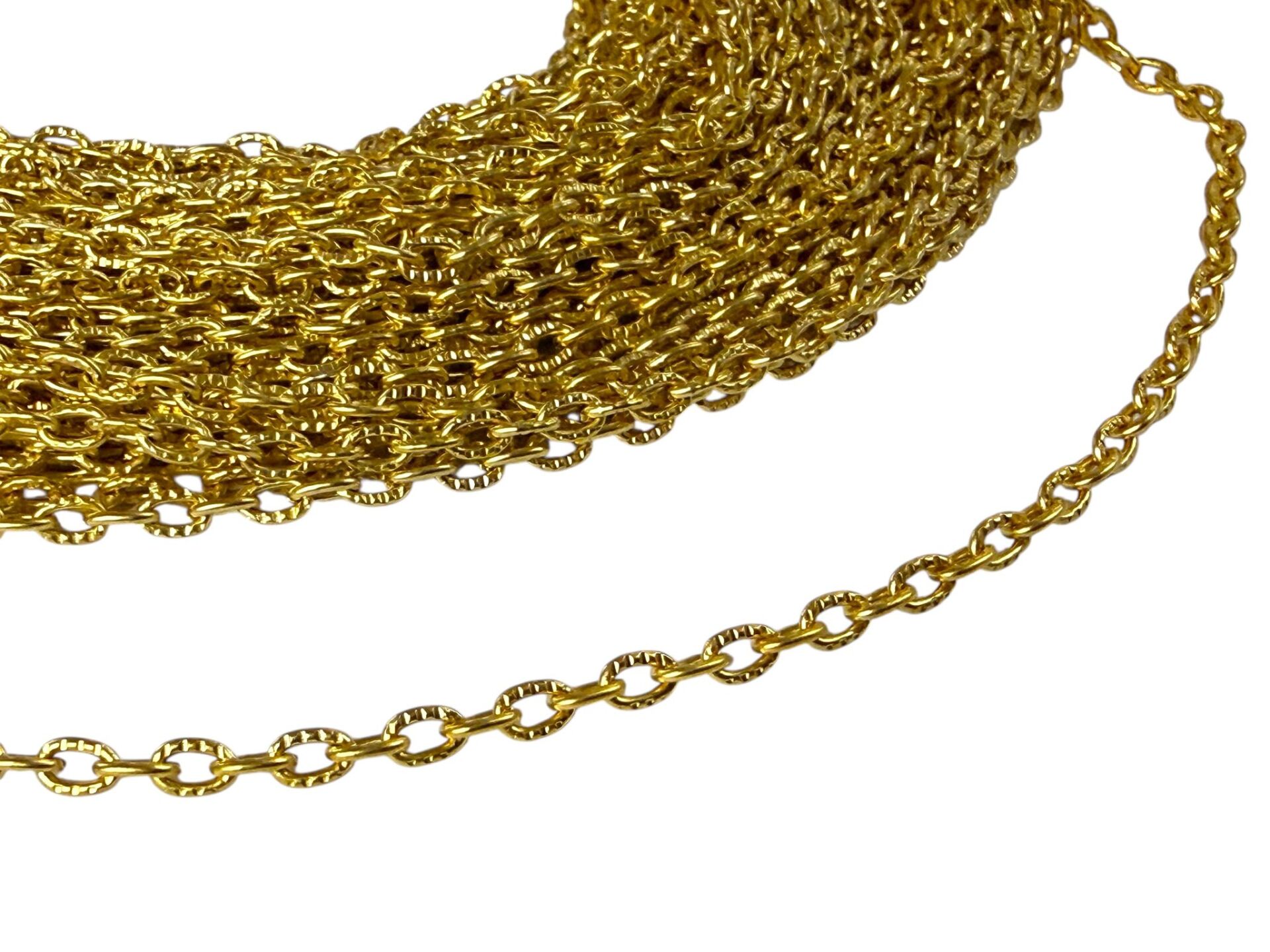 Mat Altın Kaplama Kalemli SF Zincir (1 Metre)