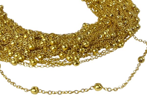 Mat Altın Kaplama Toplu Zincir (1 Metre)