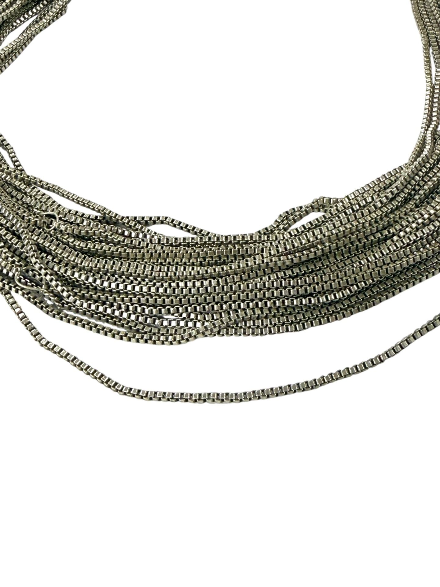 Antik Gümüş Kaplama Küp Zincir (1 Metre)