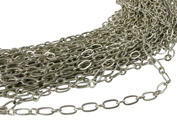 Antik Gümüş Kaplama Zincir (1 Metre)