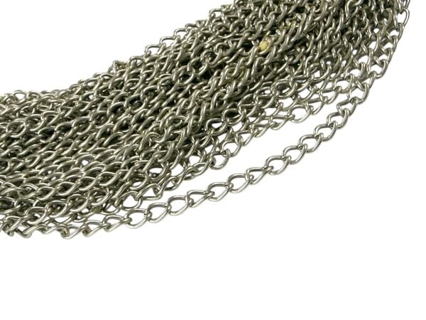 Antik Gümüş Kaplama Uzatma Zincir (1 Metre)