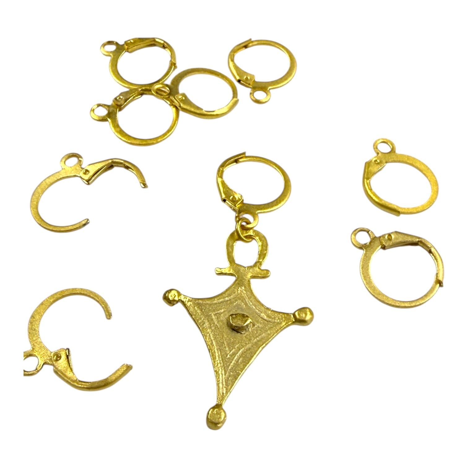 Mat Altın Kaplama Ay Küpe Kancası