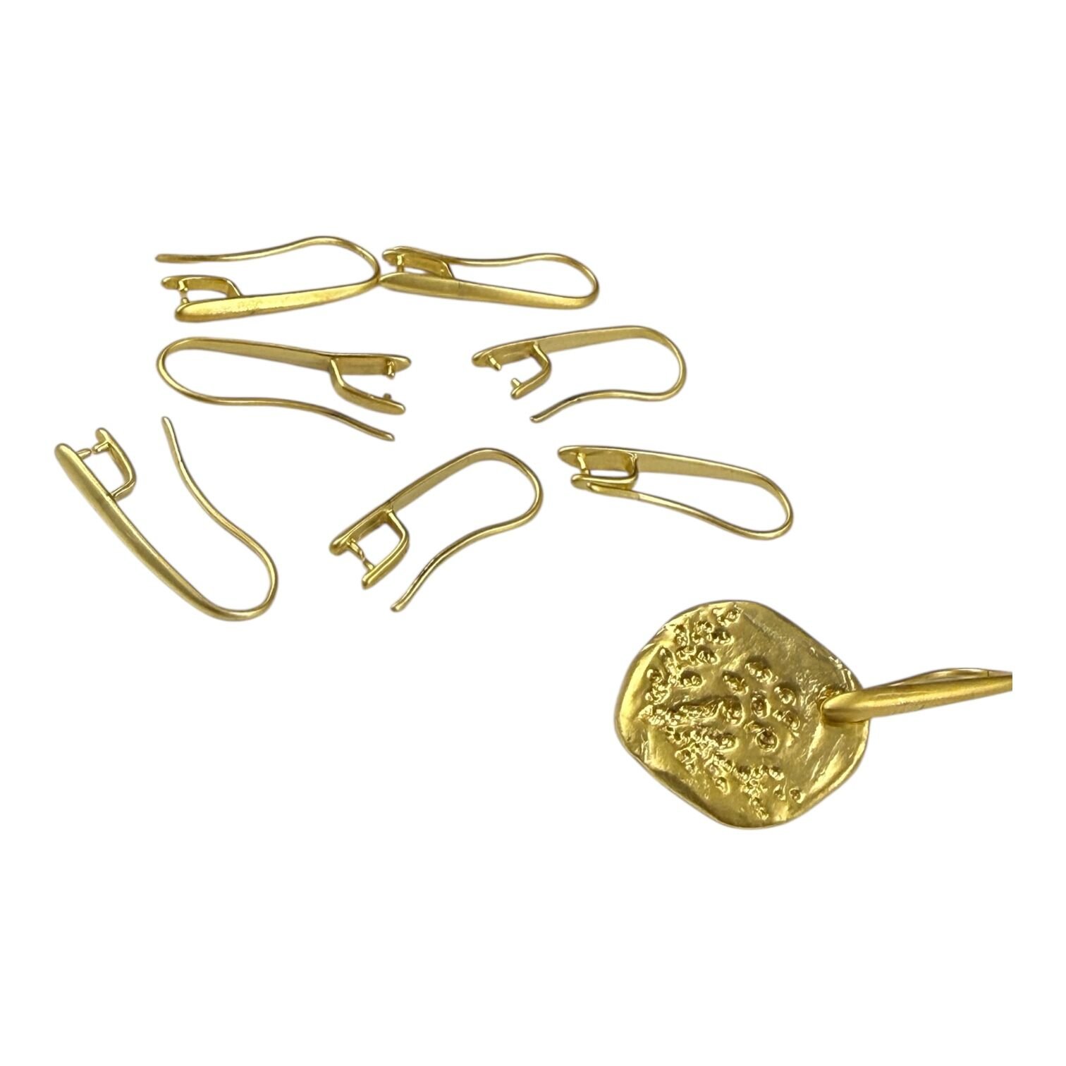 Mat Altın Kaplama Küpe Kancası