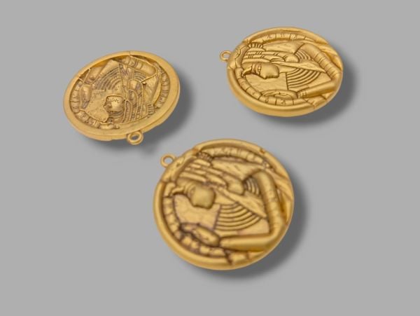 Garantili ve Alerji Yapmaz Mat Altın Kaplama Nefertiti Sallantı