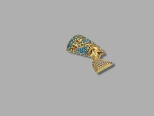 Altın Kaplama Taşlı Nefertiti Sallantı