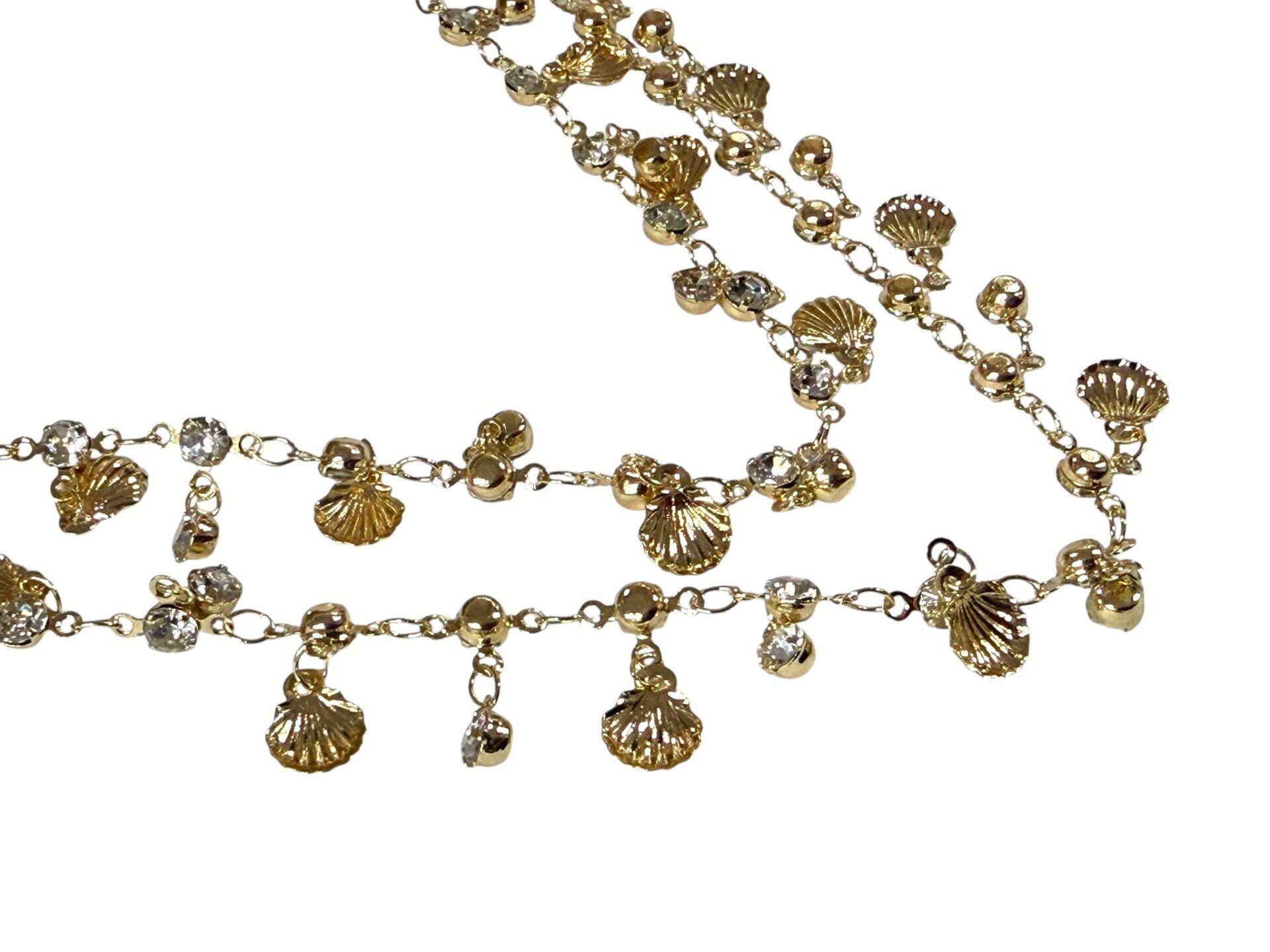 Sarı İstiridye Taşlı  Zincir (1 Metre)