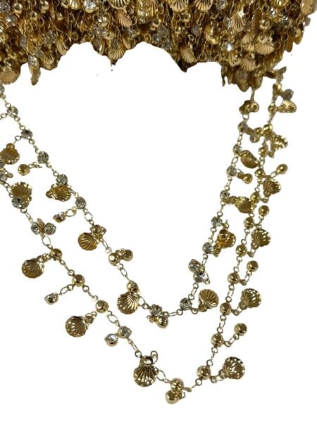 Sarı İstiridye Taşlı  Zincir (1 Metre)