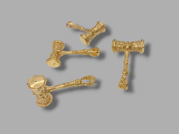Garantili ve Alerji Yapmaz Altın Kaplama Mjolnir (Thor'un Çekici) Sallantı