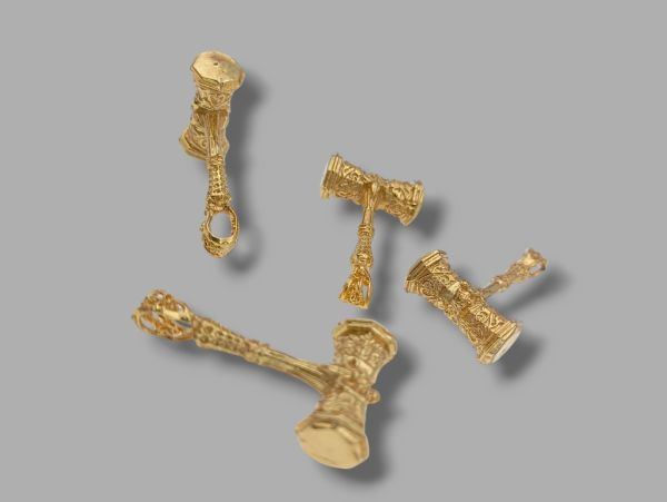 Garantili ve Alerji Yapmaz Altın Kaplama Mjolnir (Thor'un Çekici) Sallantı