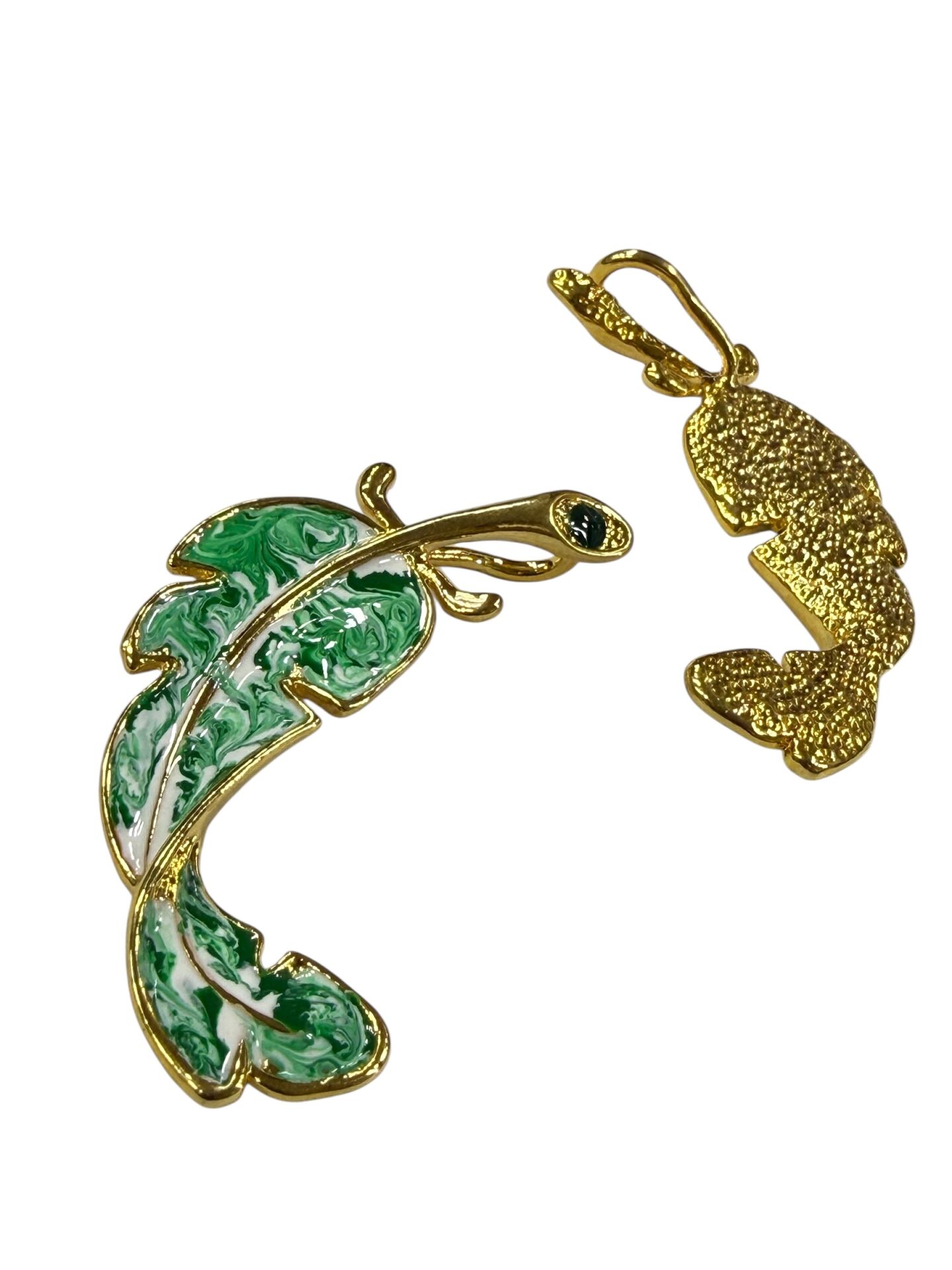 Altın Kaplama Mineli Yaprak Sallantı