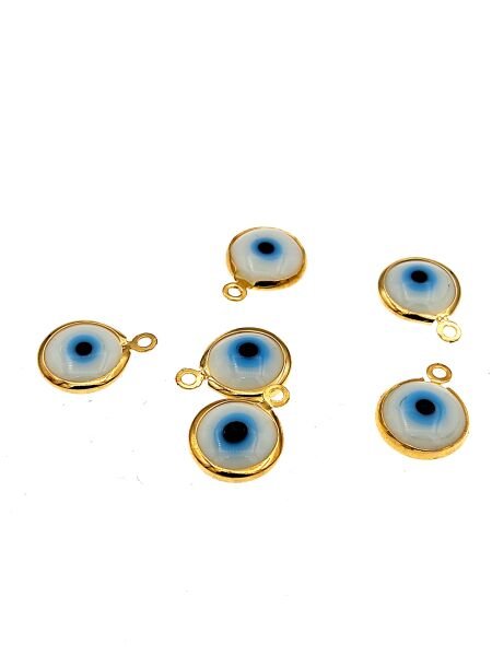 Altın Kaplama 10 mm Göz Sallantı Beyaz