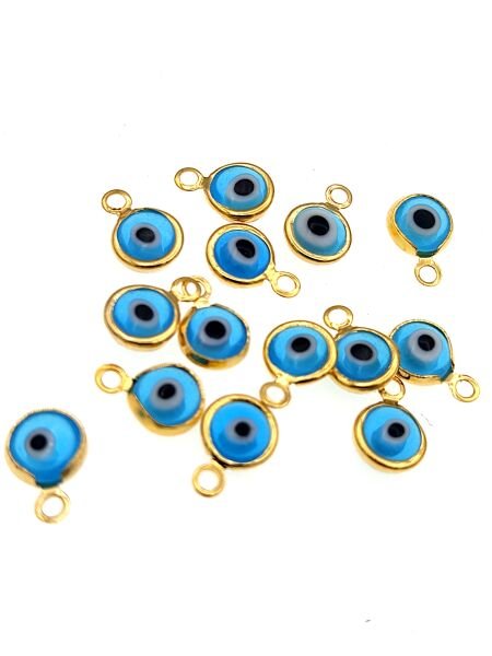 Altın Kaplama 6 mm Göz Sallantı Mavi