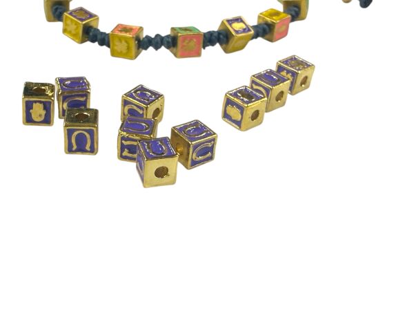 Mat Altın Kaplama Mineli Şans Küpleri (Mor)