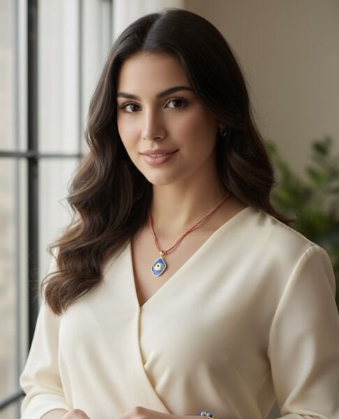 Altın Kaplama Mineli Göz Sallantı (Pastel Mavi )