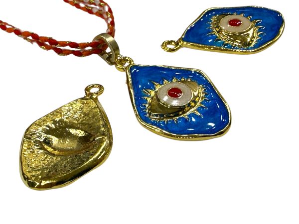 Altın Kaplama Mineli Göz Sallantı (Pastel Mavi )