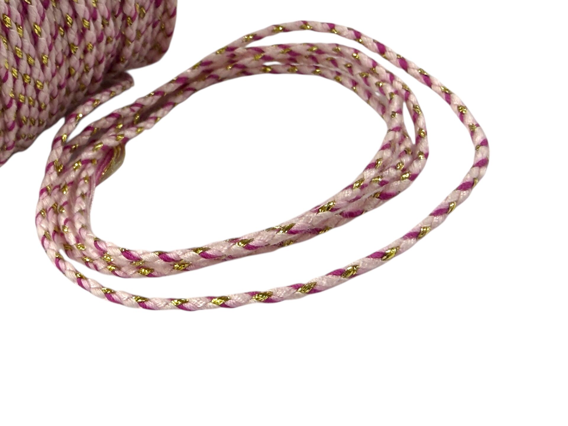 Simli Örgü İp (5m) - (Pembe)