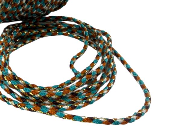 Simli Örgü İp (5 m) - (Turkuaz-Kahve-Siyah)
