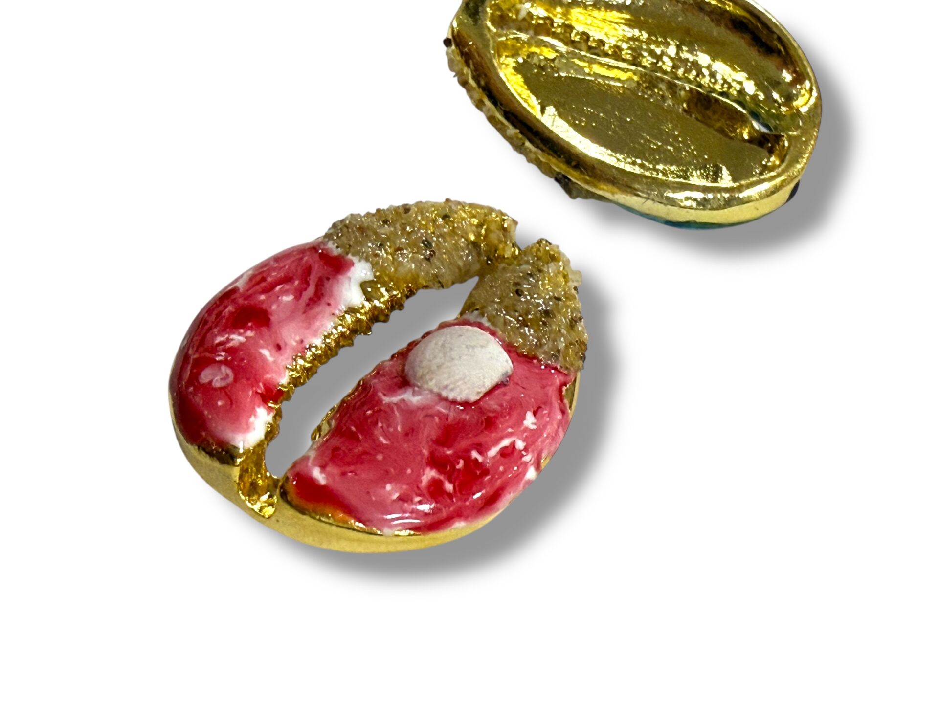 Ege Serisi Mineli ve Deniz Kumlu Altın Kaplama Deniz Kabuğu Sallantı Kırmızı