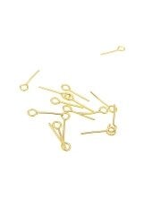 0,80 x 15 mm Altın Kaplama Pirinç Halkalı İğne