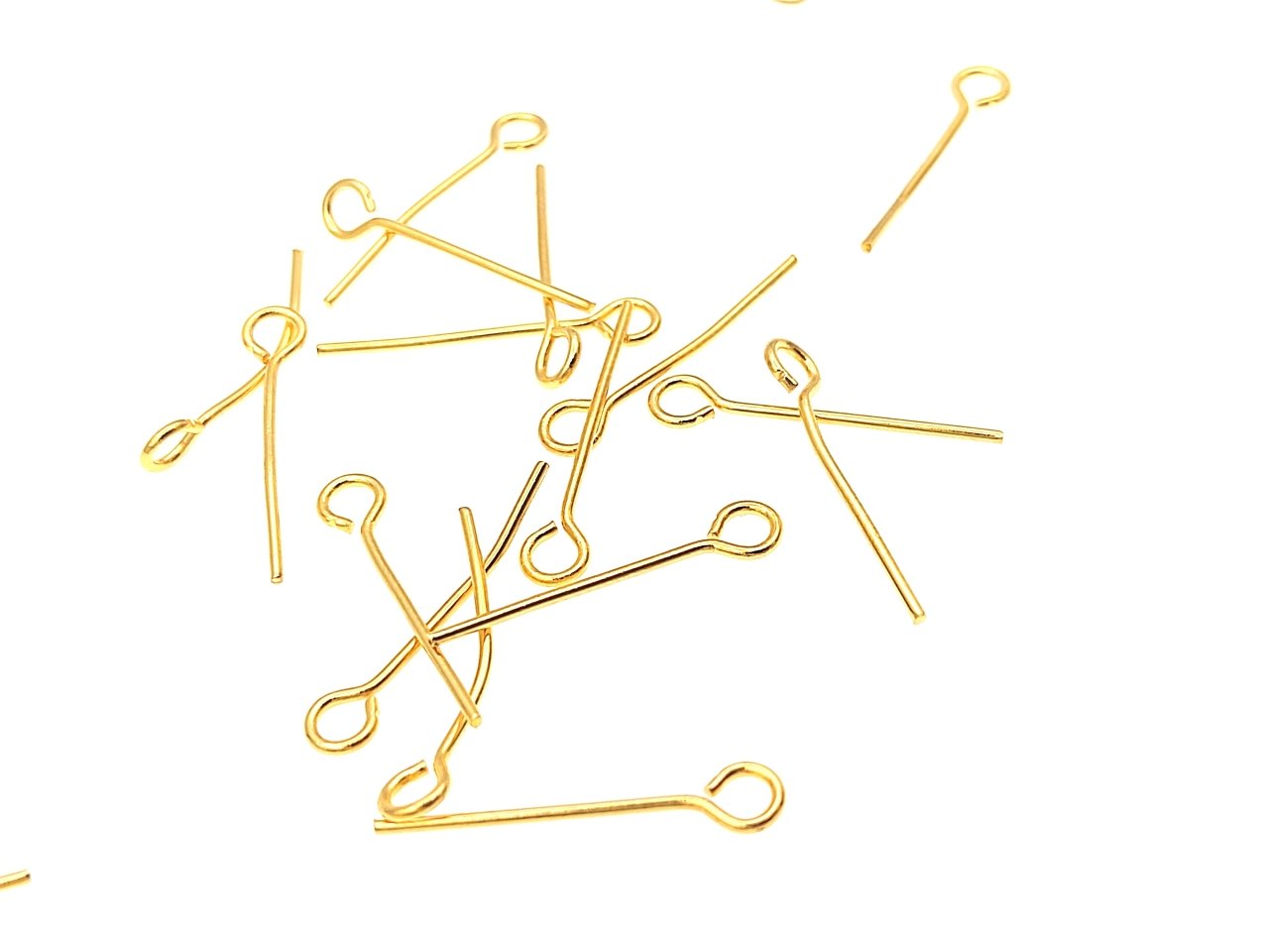 0,80 x 25 mm Altın Kaplama Pirinç Halkalı İğne