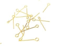 0,80 x 25 mm Altın Kaplama Pirinç Halkalı İğne