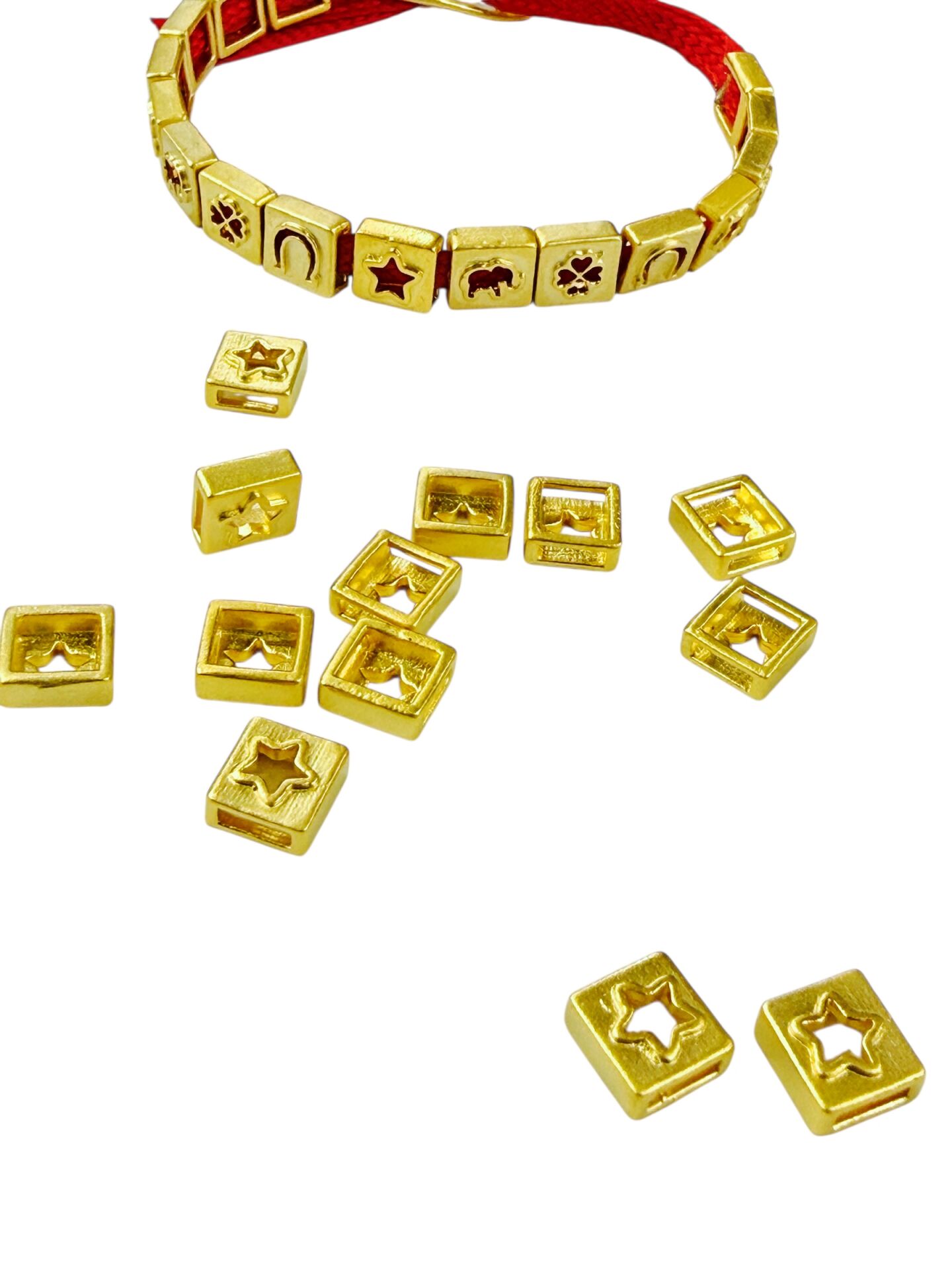 Mat Altın Kaplama Şans Bilekliği Bileklik Malzemesi (Yıldız)