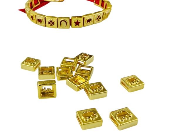 Mat Altın Kaplama Şans Bilekliği Bileklik Malzemesi (Fil)