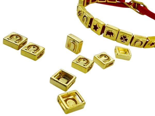 Mat Altın Kaplama Şans Bilekliği Bileklik Malzemesi (Nal)