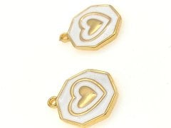 Kalbimin İçinde Kalbin... Altın Kaplama Kalp Sallantı... Beyaz