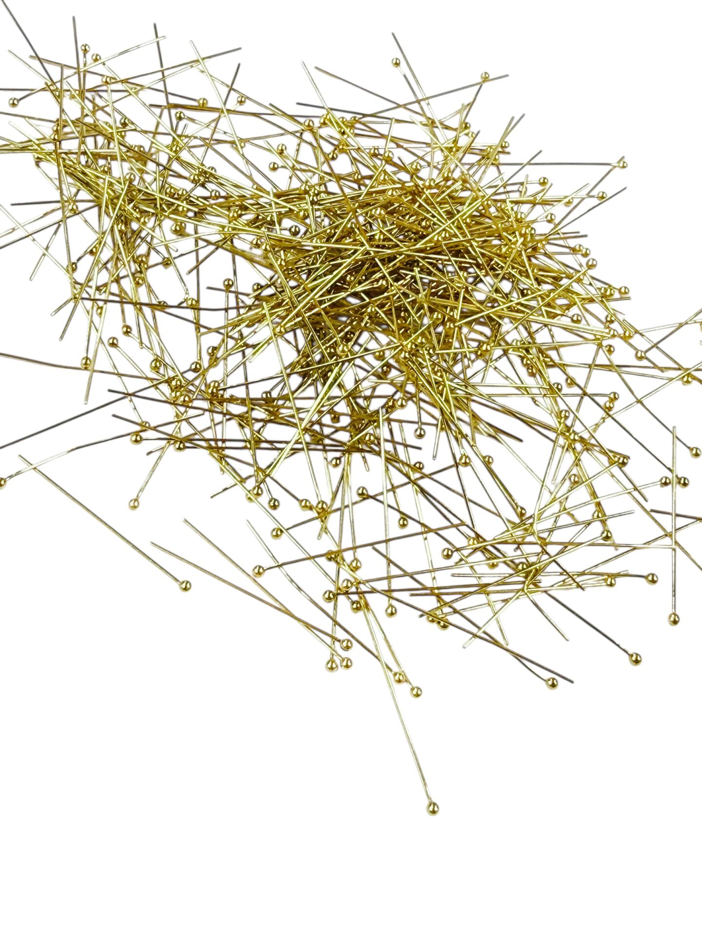 0.50X35mm Çelik Topbaşlı İğne (Sarı) - (1Paket/20Adet)