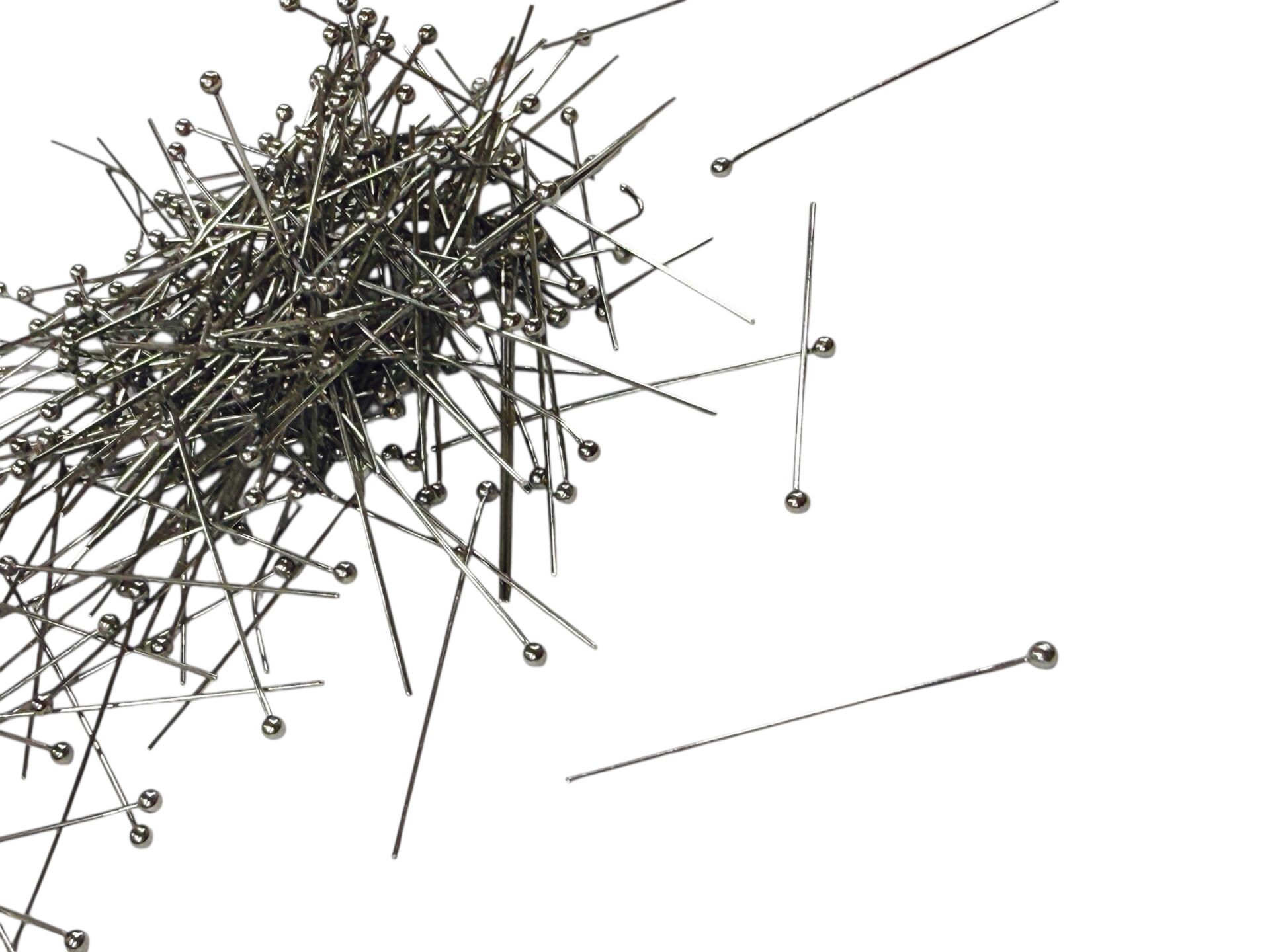 0.50X35mm Çelik Topbaşlı İğne (Nikel) - (1Paket/20Adet)