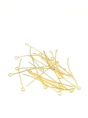 0,80 x 50 mm Altın Kaplama Pirinç Halkalı İğne 10 gr.
