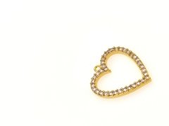 Swarowski Altıın Kaplama Taşlı Kalp Sallantı