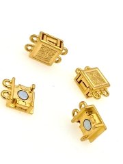 2 Halkalı Dikdörtgen Klips 12 Adet - Altın