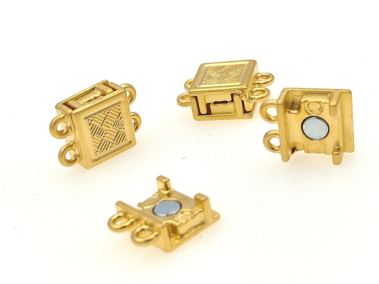 3 Halkalı Dikdörtgen Klips 12 Adet - Altın