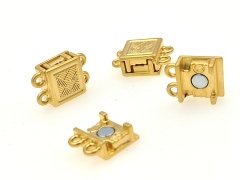 3 Halkalı Dikdörtgen Klips 12 Adet - Altın