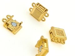 3 Halkalı Dikdörtgen Klips 12 Adet - Altın