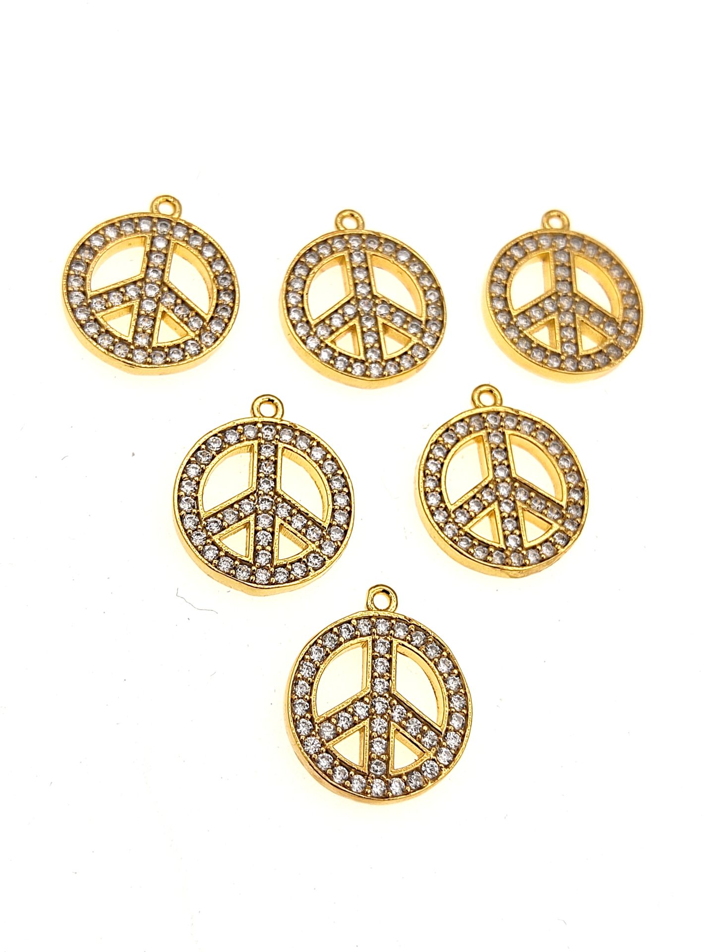 Altın Kaplama Taşlı Peace Sallantı