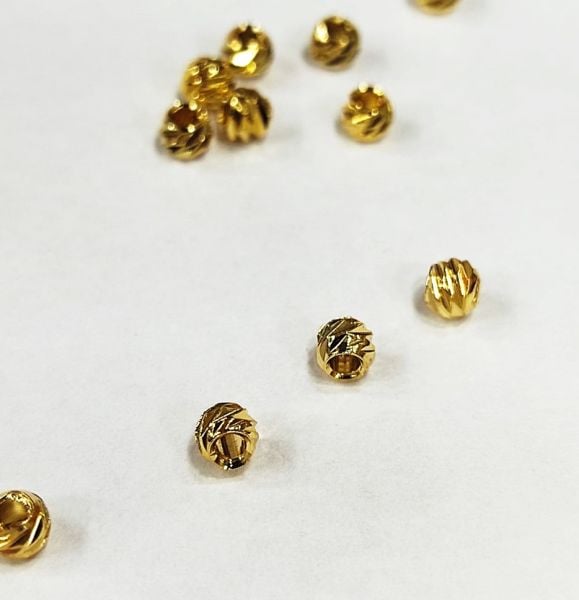 3 mm Altın Kaplama Dorika Boncuk