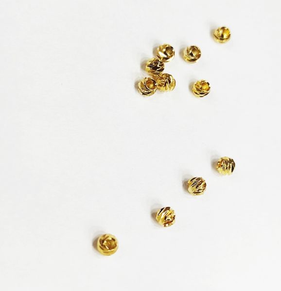 3 mm Altın Kaplama Dorika Boncuk
