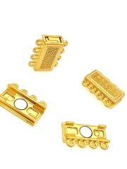 4 Halkalı Dikdörtgen Klips 12 Adet - Altın