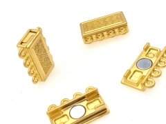 4 Halkalı Dikdörtgen Klips 12 Adet - Altın