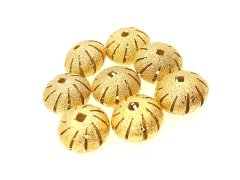 13 mm Altın Kaplama Metal Kesik Boncuk