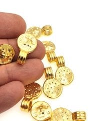 Altın Kaplama Kulplu Yuvarlak Sallantı